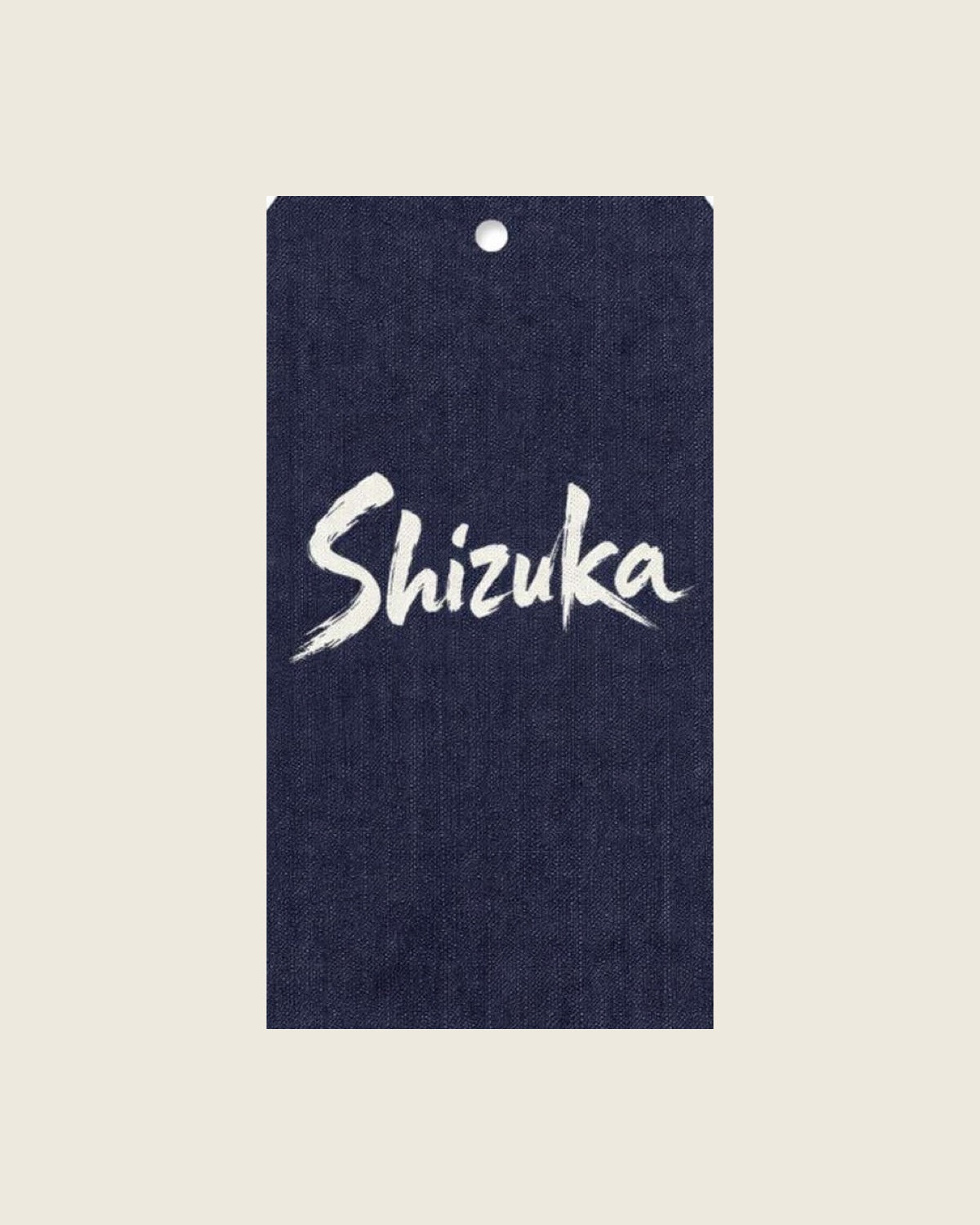 Cartellino calligrafico Shizuka in denim indigo