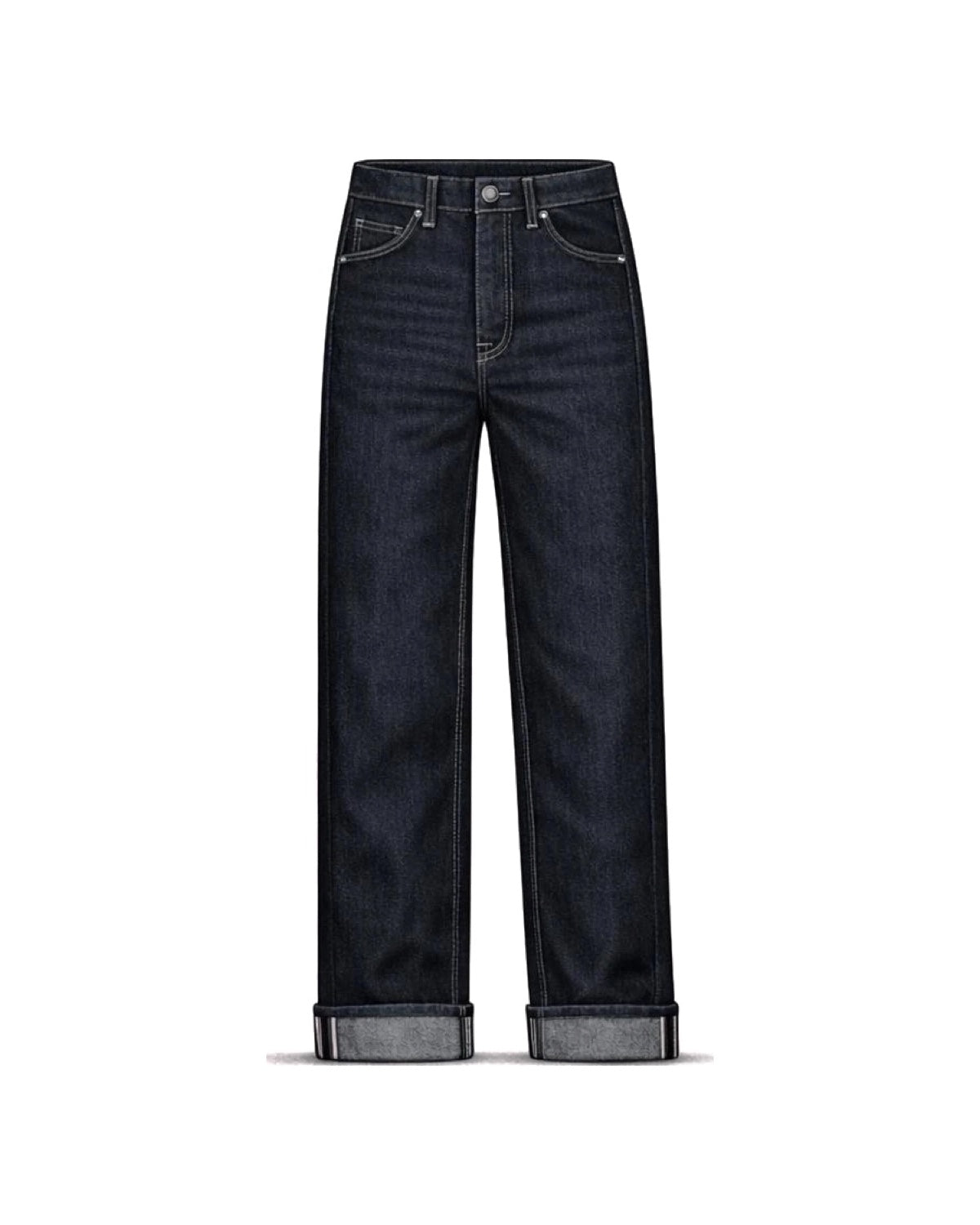 Yūgen, jeans in denim giapponese indigo: fronte
